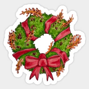 Warm Holiday Wreath Sticker